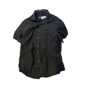 Old Navy Black Reg Fit Everyday Button Short Sleeve Mens Med